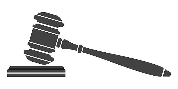 Judge+gavel+icon.+Auction+hammer.+Isolated+black+silhouette+on+white+background.+Vector+illustration+of+a+flat+design.+Symbol+law.