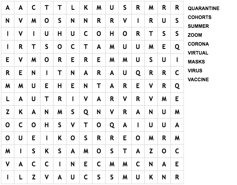 Summer 2020 Word Search