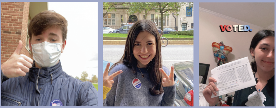 Adam Vasserman ‘21, Arielle Butman ‘21, and Rebecca Massel ‘21 voted for the first time in the 2020 election.