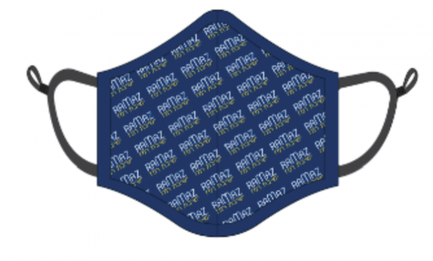 A surgical mask with the Ramaz logo branded on it. Image credit: ramaz.org.
